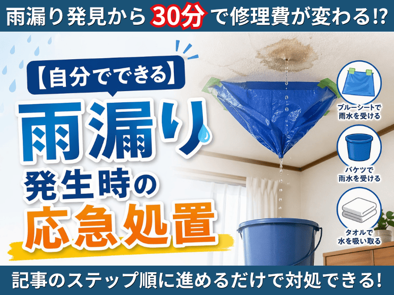 雨漏りに気づいてから最初の30分で修理費用は変わる。発見から業者に任せるまでの全ステップ