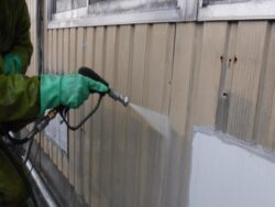 守谷市の工場　外壁の高圧洗浄